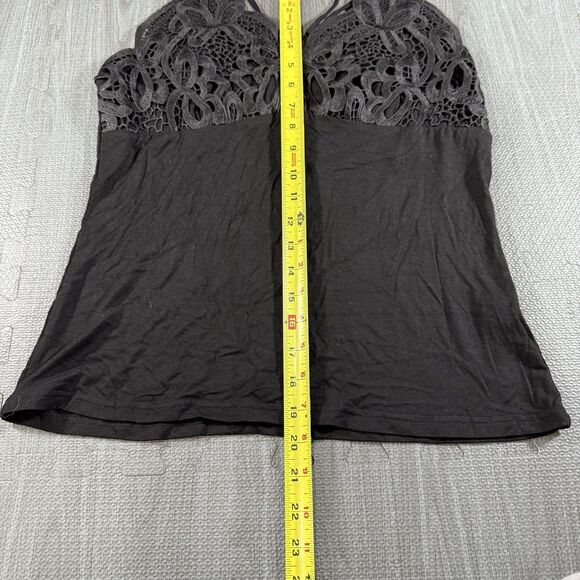 Boston Proper Black Lace Embroidered Camisole Double Straight Cross Strap Size M - Picture 4 of 6